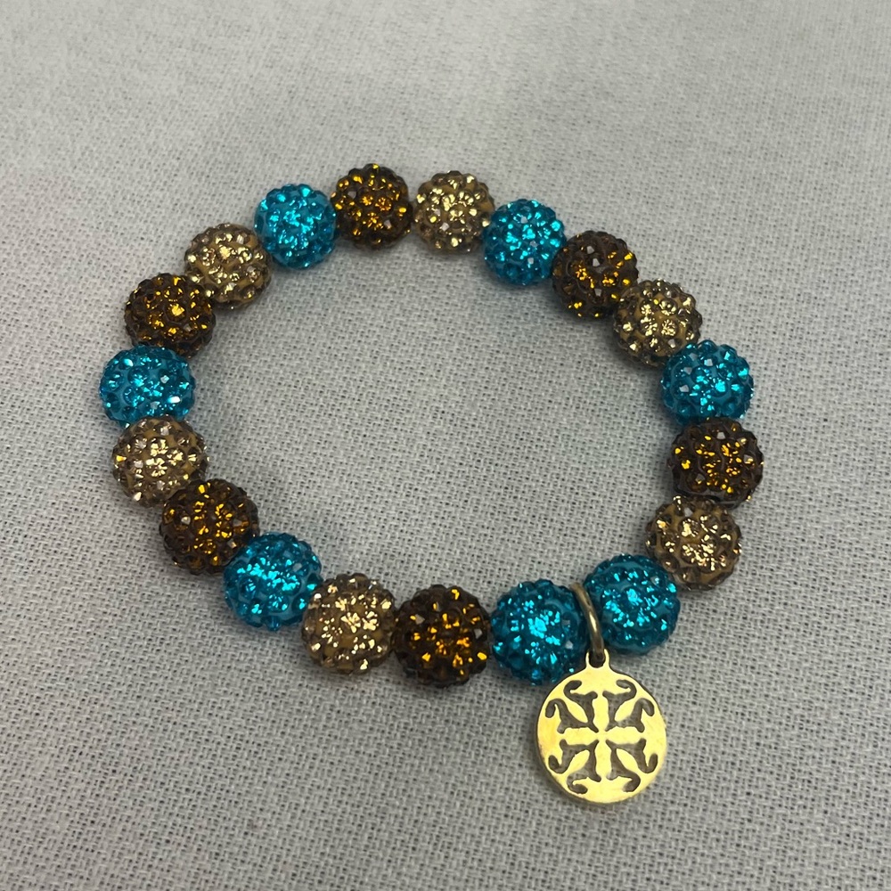 Rustic Cuff Bracelet (Brwn, Blue, Gold)